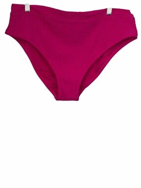 DKNY Fuchsia Ribbed High-Cut Bikini Bottom